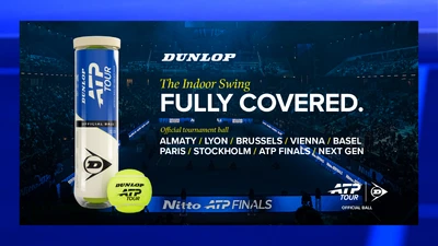 DUNLOPが世界の「ATPツアー」秋の「欧州インドア・ハードコート」7大会の使用球を新規獲得！