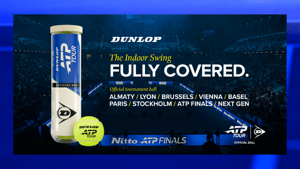 DUNLOPが世界の「ATPツアー」秋の「欧州インドア・ハードコート」7大会の使用球を新規獲得！