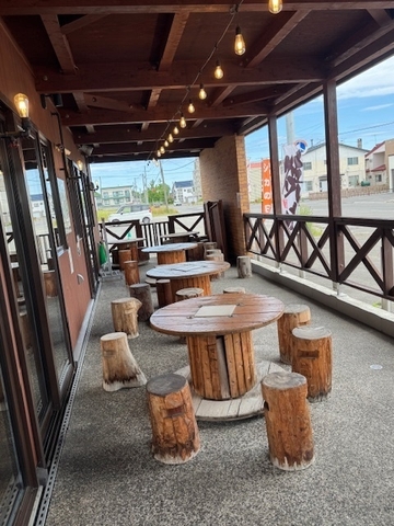 ペット同伴可のテラス席