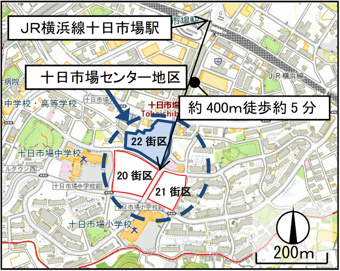 グレーシア横浜十日市場が位置する22街区