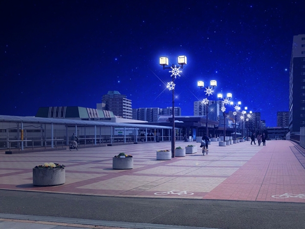 駅前デッキのスノーフレーク(イメージ)