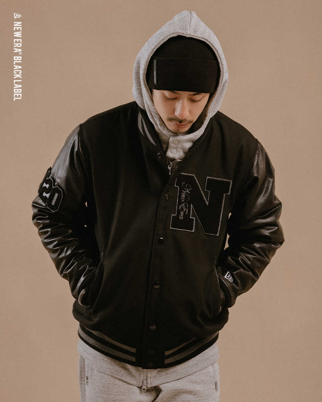 新作 バーシティージャケット NEW ERA BLACK LABEL XXL