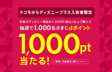 d fashionでディズニー関連商品をご購入で 抽選で1,000名さまにdポイント1,000ポイントが 当たるキャンペーンを開催