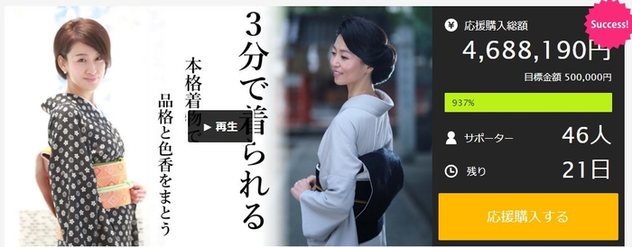 Makuake公開3日目600%達成