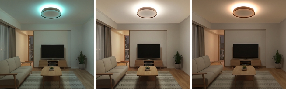 左から　MARINE色／SUNLIGHT色／CANDLE色