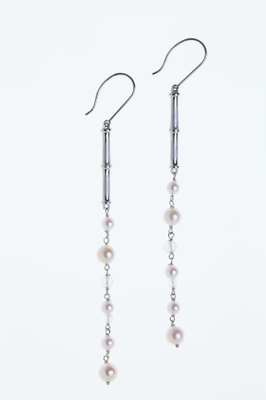 KAGUYA bamboo “dripping” platinum ピアス