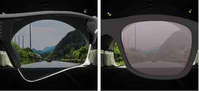 瞬間調光オーバーサングラス eShades の見え方