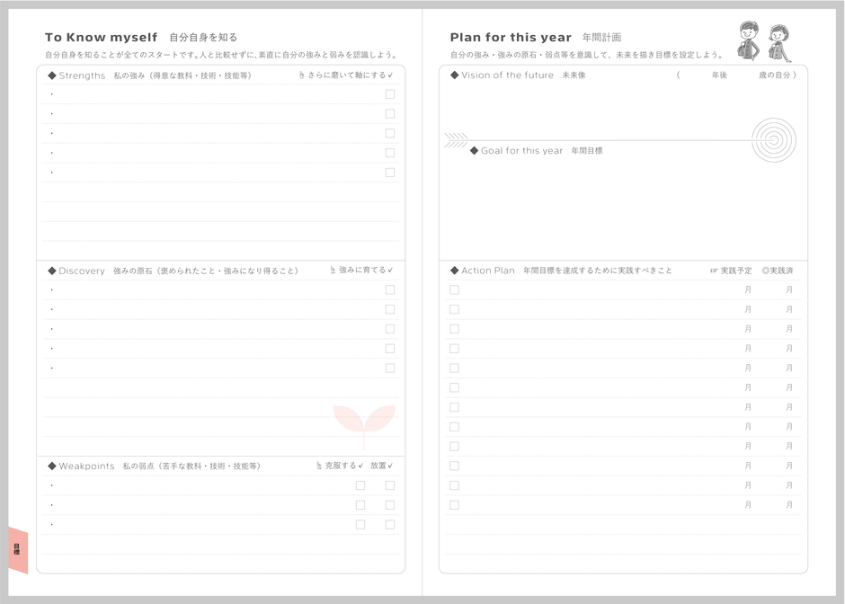 見開きレイアウト_年間目標