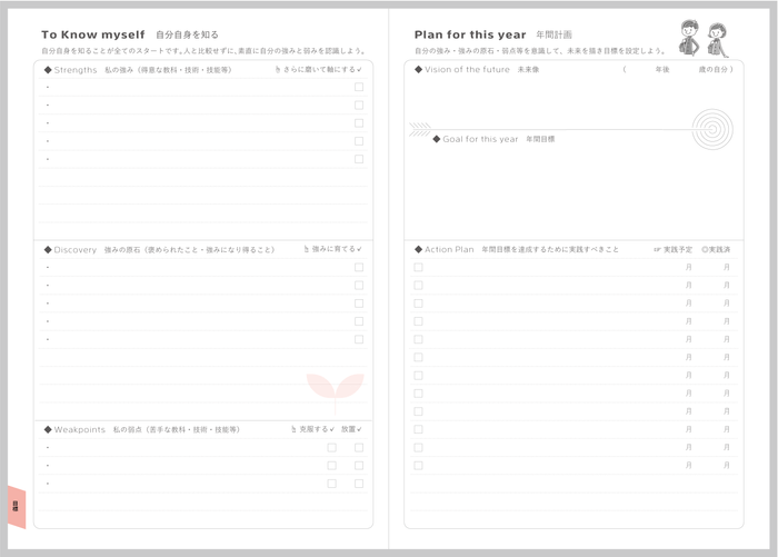 見開きレイアウト_年間目標