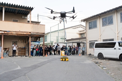FlyCartによる物資輸送デモ(20kg)