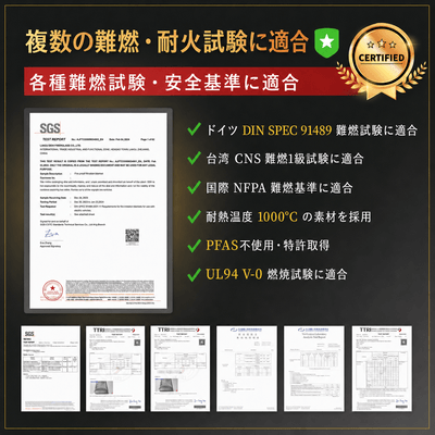 耐火・難燃性能に関する試験・認証資料