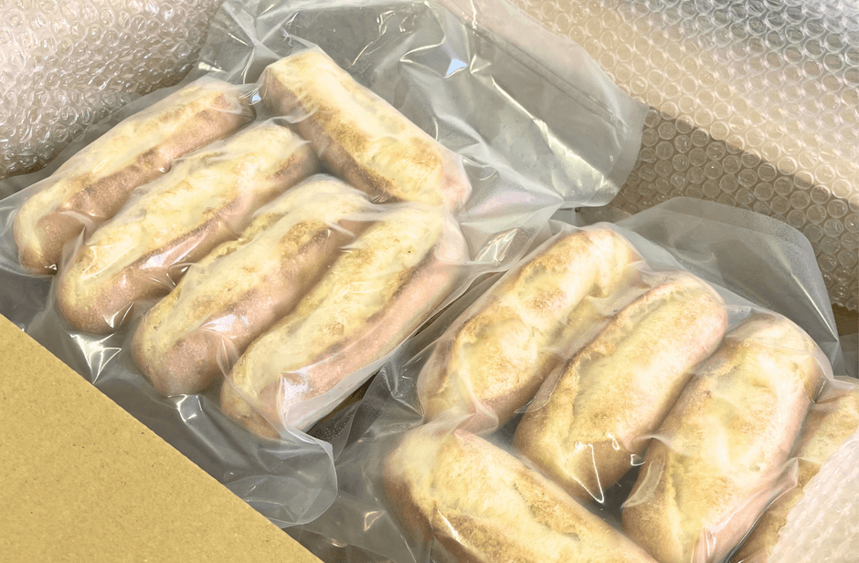 展示会に合わせて試作したアルギン酸類配合のフランスパン