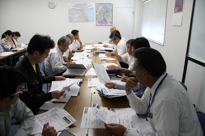 ツネイシCバリューズ対策本部BC訓練の様子