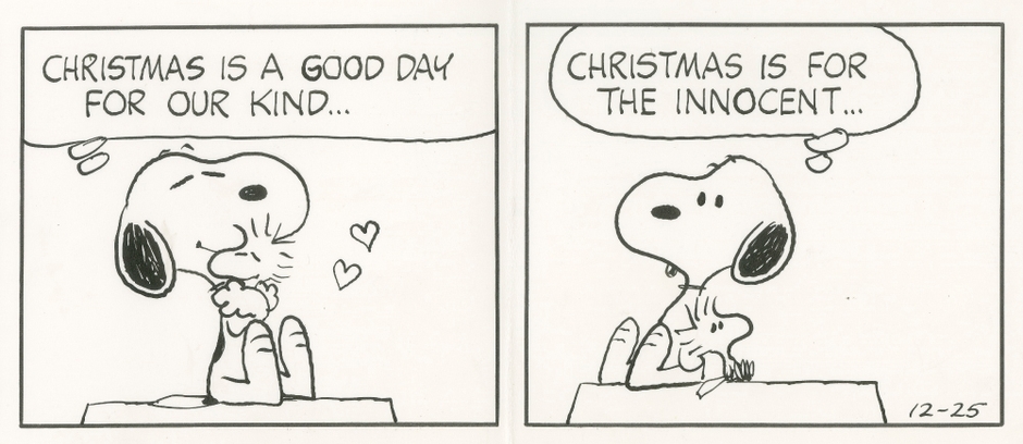 「ピーナッツ」原画(部分) 1973年12月25日