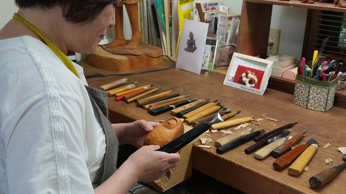 岐阜県高山市の一位一刀彫で原型を作成