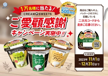 チルドデザート単品ブランド売上Ｎｏ１！ 「CREAM SWEETS」ご愛顧感謝キャンペーン 実施！