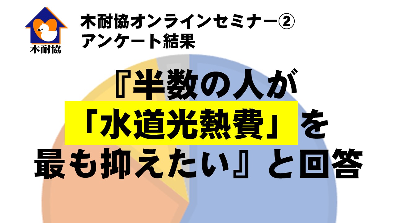 『半数の人が「水道光熱費」を最も抑えたい』と回答　～オンラインセミナー②の参加者にアンケートを実施～