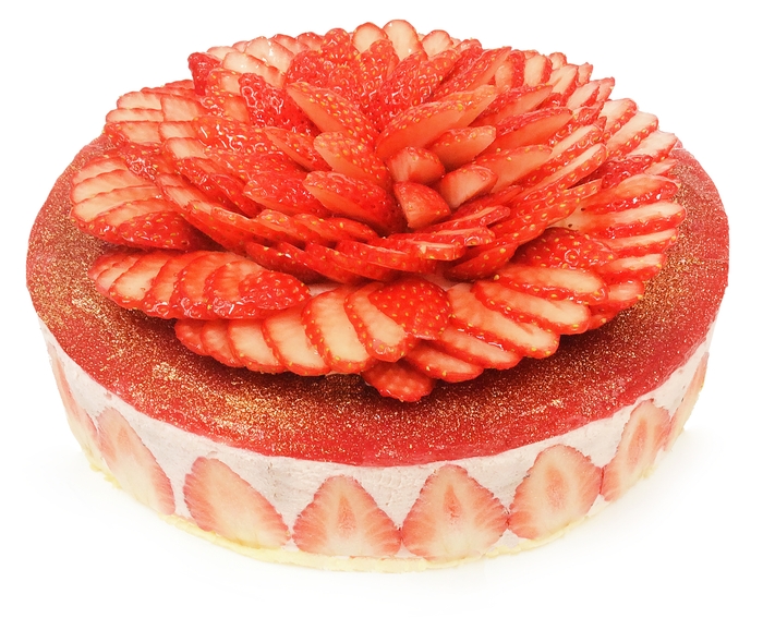 銀座店:栃木県産「とちおとめ」のレアチーズケーキ(1,400円/1ピース)