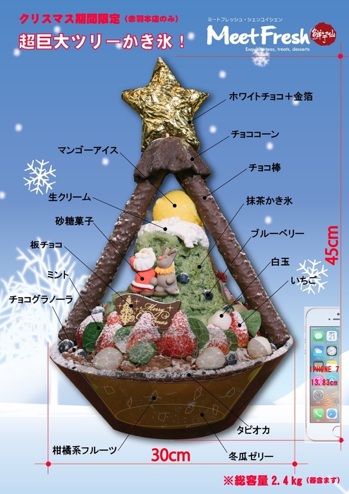 X'masツリーかき氷 図解