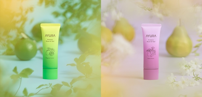 左から:アロマティックハンド&ネイル BG、アロマティックハンド&ネイル FF
