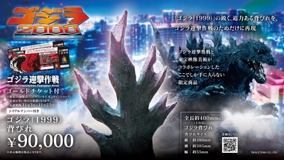 ニジゲンノモリ「ゴジラ迎撃作戦」5周年記念特別グッズ 東宝映像美術制作 “ゴジラ（1999）背びれ”付 ゴールドチケット 限定50個販売