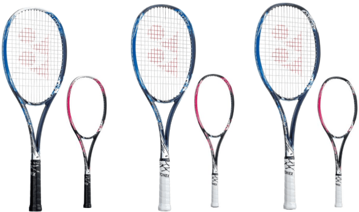 左から「GEOBREAK 50V、50S、50VERSUS」 フロスティブルー、スマッシュピンクの2色展開