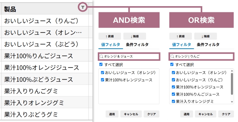 カスタムフィルタリング機能の追加