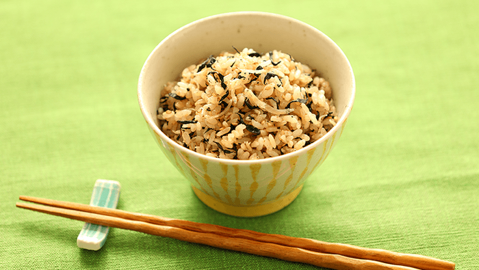 しらすとひじきのオリーブオイル炊き込みご飯