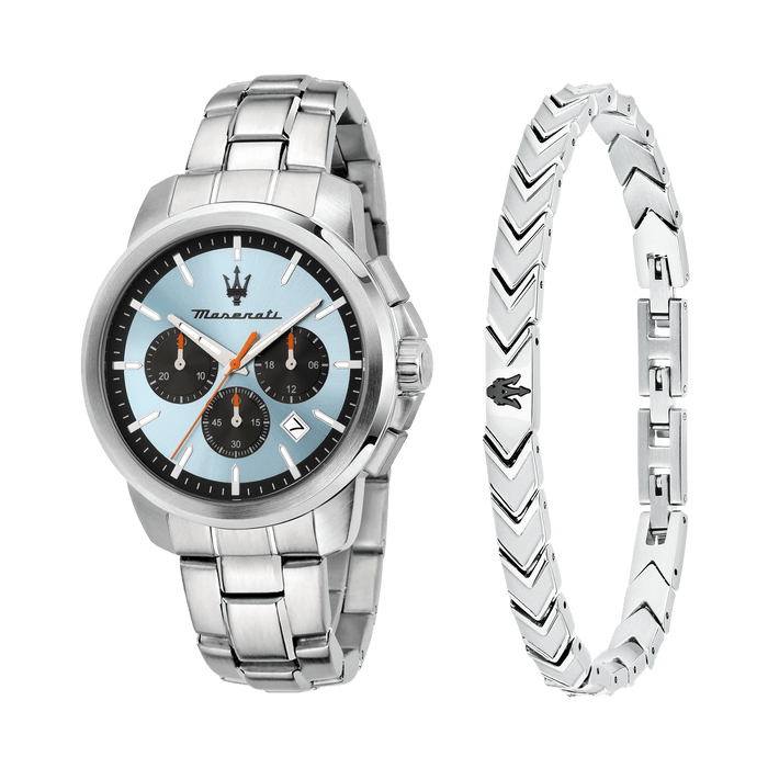 42MM CHR L.BLUE DIAL SS BR＋JEW ICONIC BR SS BLACK 18＋3.5CM