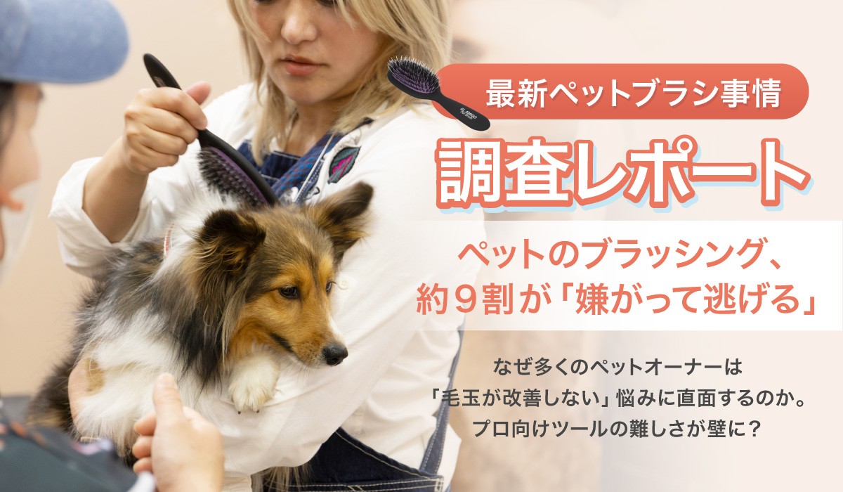 【調査レポート】ペットのブラッシング、約9割が「嫌がって逃げる」「毛玉が改善しない」等の悩みに直面。プロ向けツールの難しさが壁に?