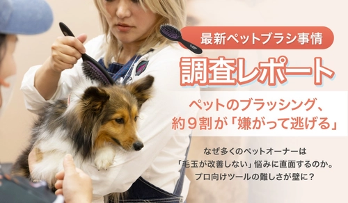 【調査レポート】ペットのブラッシング、約9割が「嫌がって逃げる」「毛玉が改善しない」等の悩みに直面。プロ向けツールの難しさが壁に？