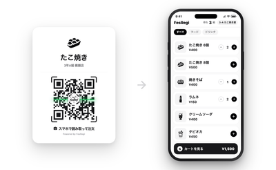 QRコードを読み取るだけで注文可能