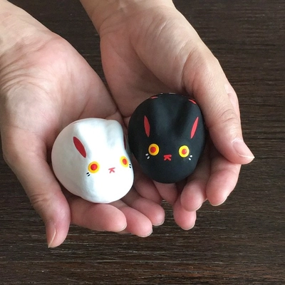 縁起物3つが詰まったユニークな「張り子」を販売！　 干支 うさぎ、招き猫、てんとう虫がギュッと1つに！