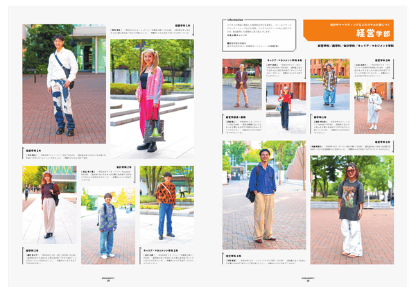 学部ごとのファッションスナップ