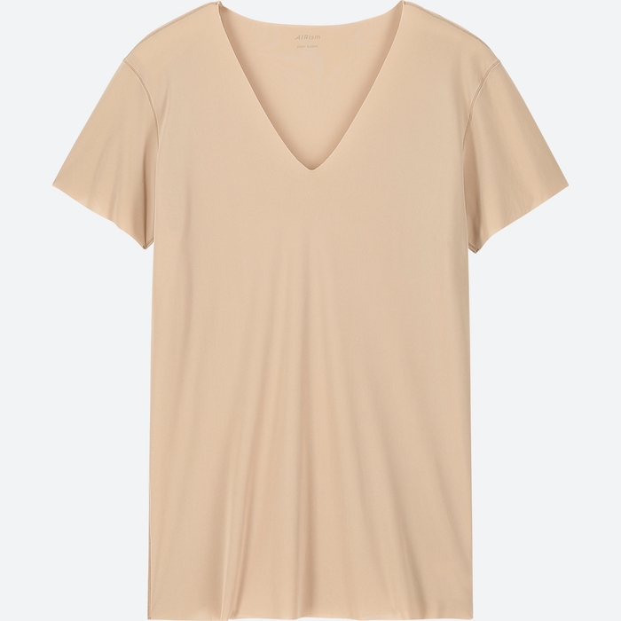 エアリズムシームレスVネックT(半袖)