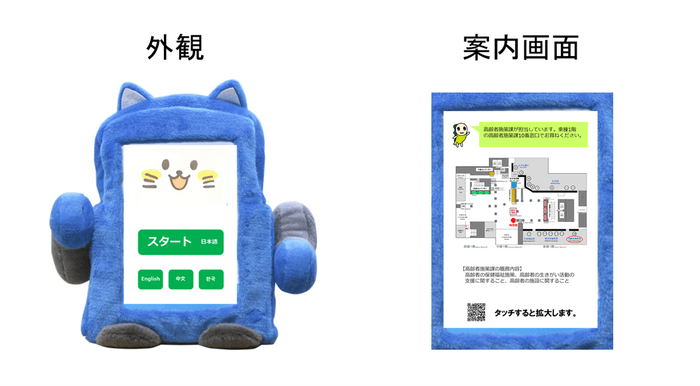 ロボコット外観と案内画面