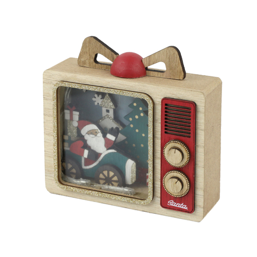 「ウッド LEDデコ TV Santa」価格：1,078円／サイズ：W13×D5×H12.5cm／単4形乾電池×2本（別売り）／10月下旬入荷予定