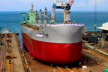 D/W 57,500 mt type Bulk Carrier TESS58 AEROLINE First Ship Launches from TSUNEISHI HEAVY INDUSTRIES (CEBU), Inc.