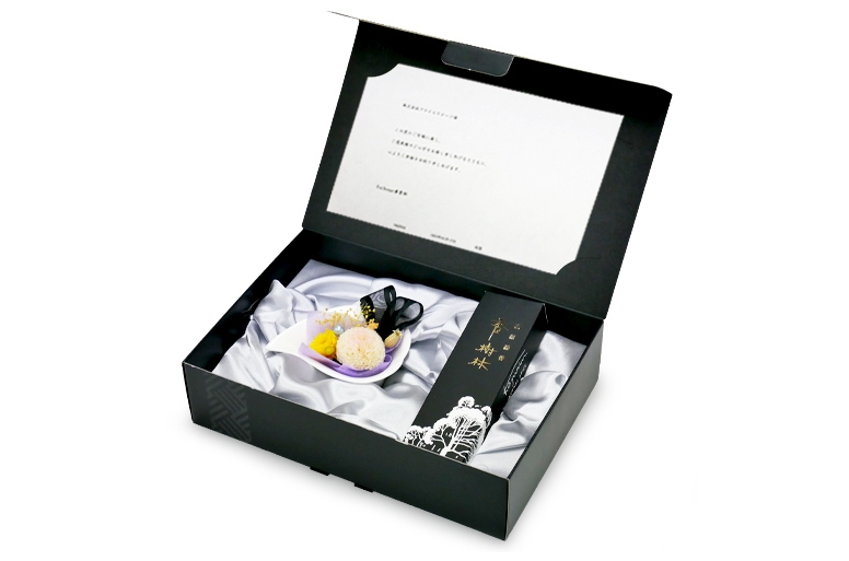 弔電プリザとお線香 喪