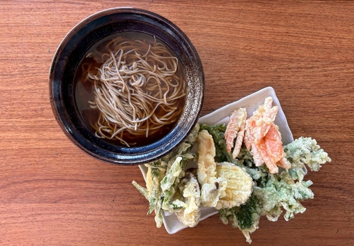 直売所野菜天ぷら＋十割そば