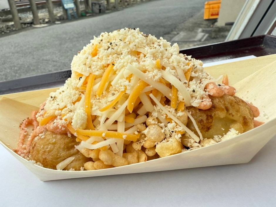 ドカ盛り明太チーズイカ天たこ焼