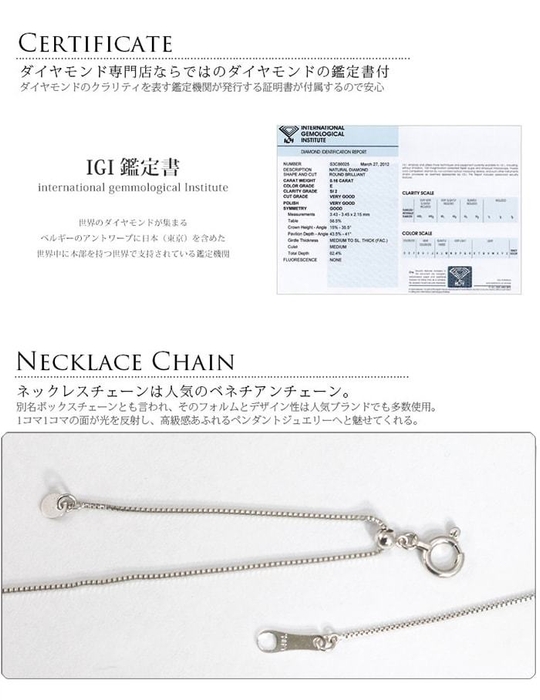 鑑定書・チェーンの調整部分