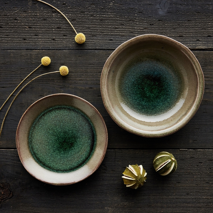 〈信楽四季彩陶 霜降 露時雨〉