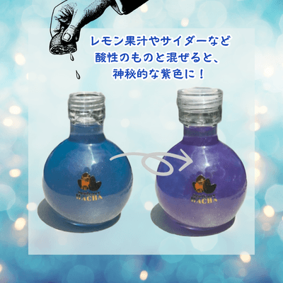<ブルーからパープルへの大胆な色変化>