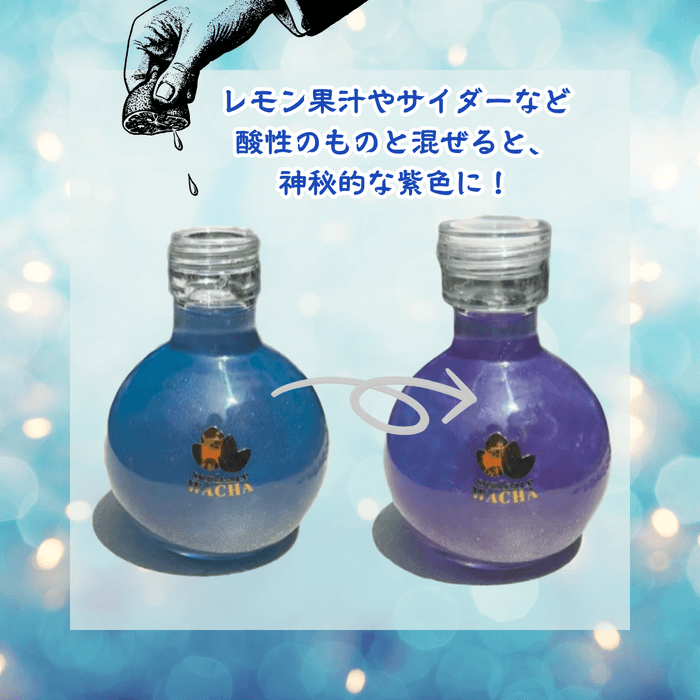 <ブルーからパープルへの大胆な色変化>