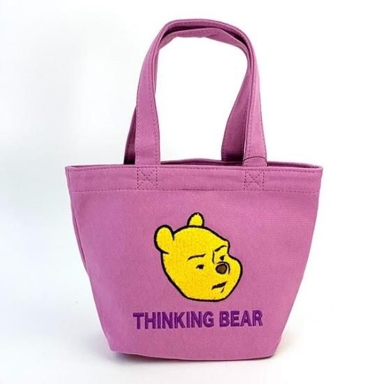 くまのプーさんのフェイスデザインのミニトート