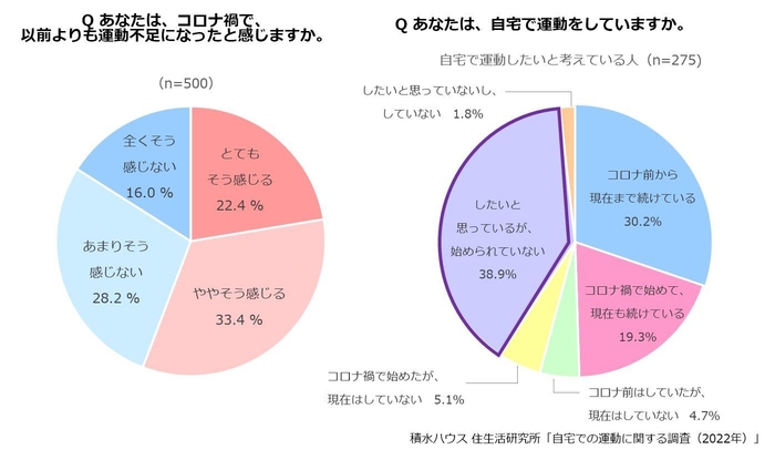 積水ハウス 住生活研究所「自宅での運動に関する調査」(2022年)