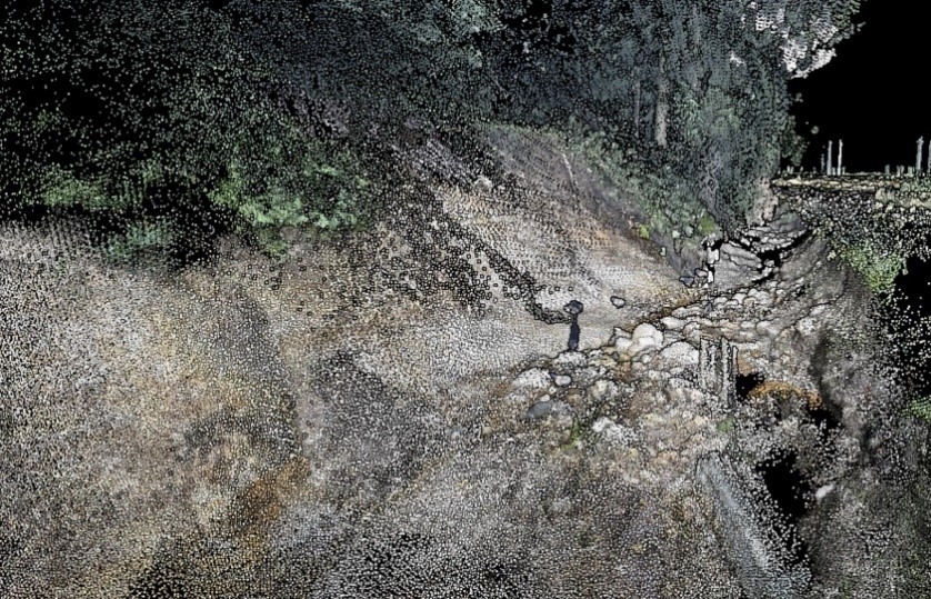 取得できる点群データの例：災害現場