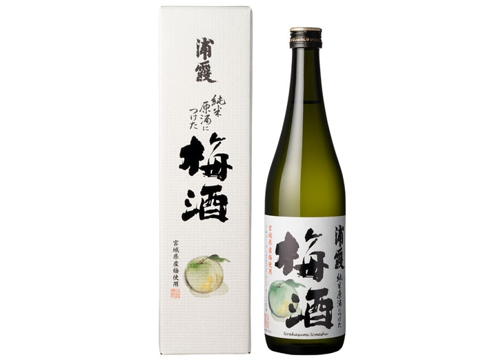 「純米原酒につけた浦霞の梅酒」パッケージ