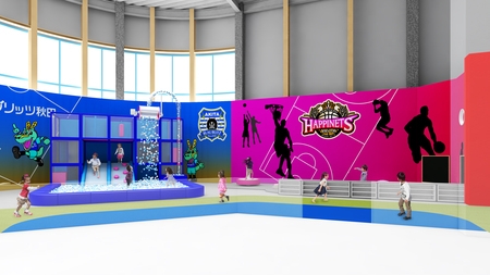 立体遊具+ボールプール(画像左)